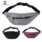 X Autohaux Crossbody Fanny Pack с 4 джоба с ципове Водоустойчива спортна чанта за кръста Пакет с регулируема чанта за колан за тренировка при пътуване
