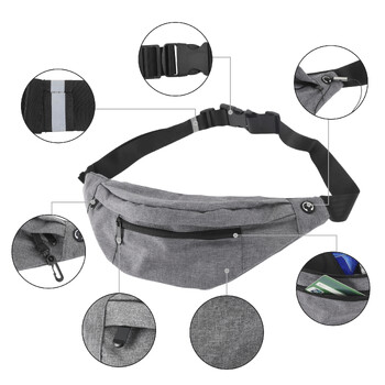 X Autohaux Crossbody Fanny Pack с 4 джоба с ципове Водоустойчива спортна чанта за кръста Пакет с регулируема чанта за колан за тренировка при пътуване