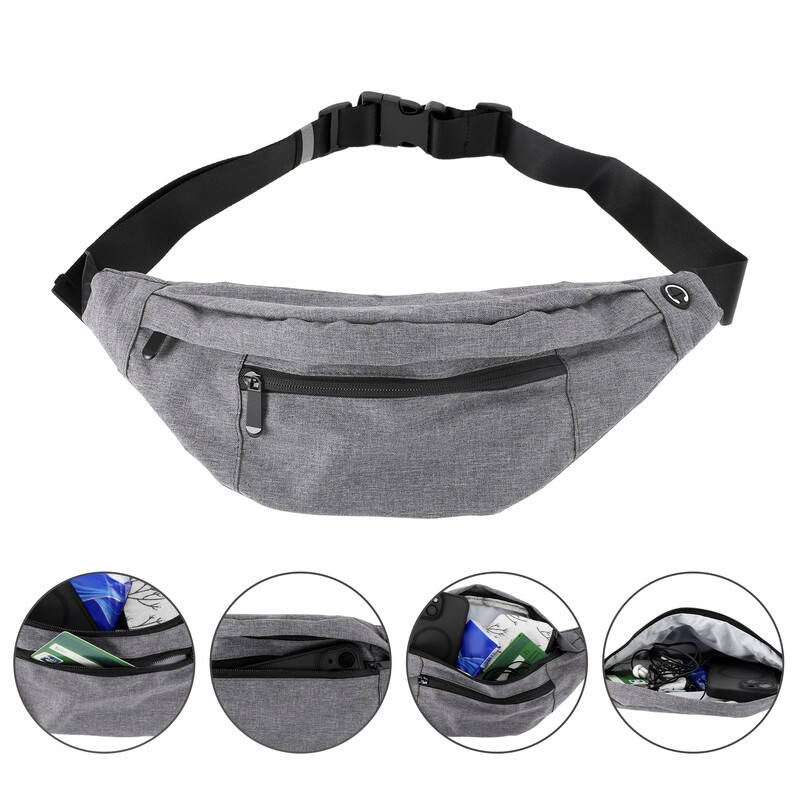 X Autohaux Crossbody Fanny Pack с 4 джоба с ципове Водоустойчива спортна чанта за кръста Пакет с регулируема чанта за колан за тренировка при пътуване