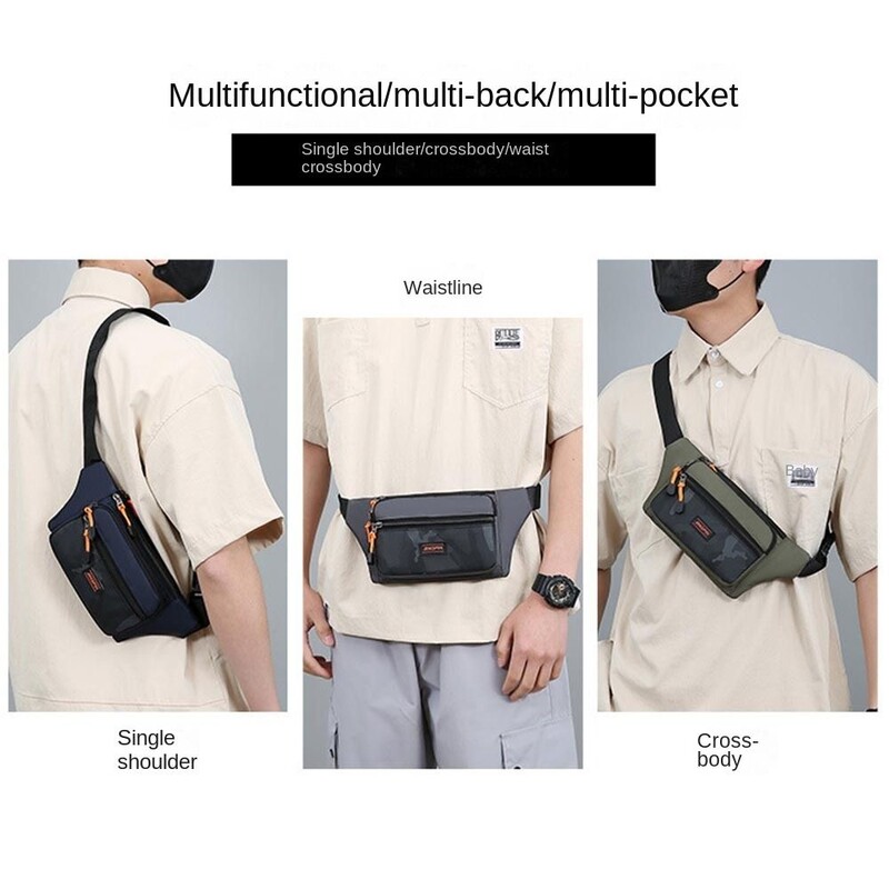 Мъжка чанта за кръста Мултифункционални спортни чанти за кръста Фитнес мобилен телефон против кражба Раница за кръста Чанта за гърдите плътно прилепнали чанти за кръста