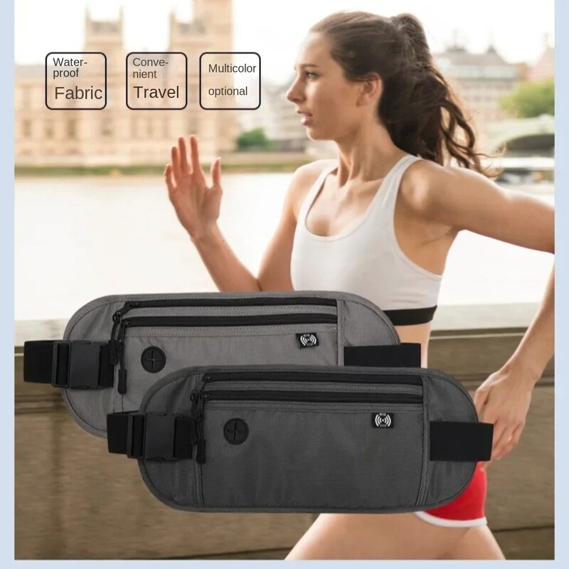 Защитна RFID блокираща колан за кръста Водоустойчива чанта за джогинг Колан за пари на открито