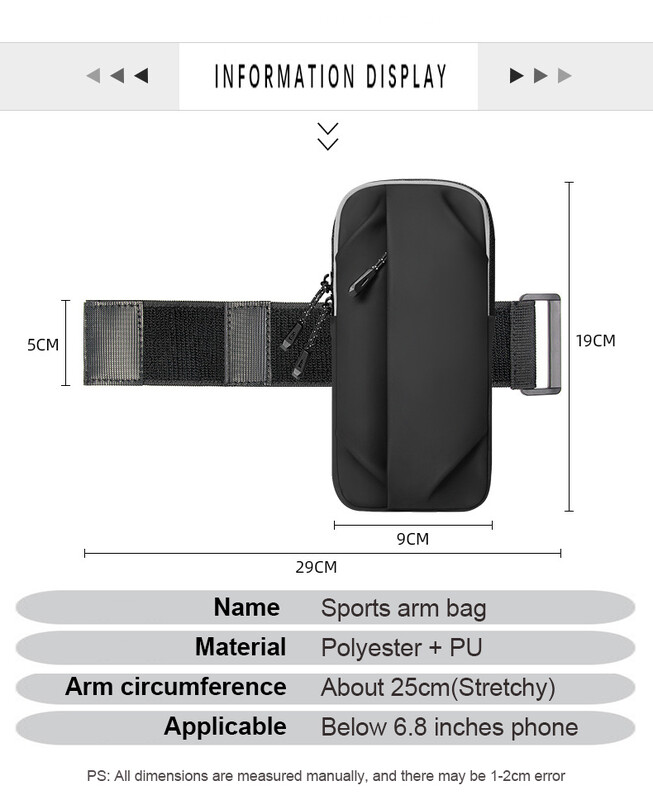 Универсална чанта за ръка с мобилен телефон за бягане и спорт 6,8" чанта с лента за ръка Водоустойчива стойка за телефон за китка за ръка за фитнес Йога Колоездене