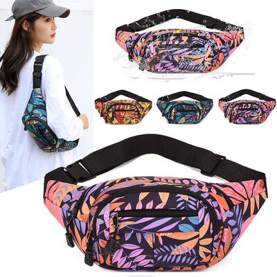 HOT Leaf Printed Genți de talie pentru femei Genți de mare capacitate Fanny Pack pentru bărbați Genți de curea pentru femei, ocazional, genți de călătorie din pânză cu banane