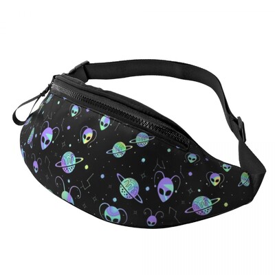 Universe Planet Stars Aliens Fanny Pack Muškarci Žene Casual Cosmos Torbica oko struka za Putovanje Telefon Torbica za novac