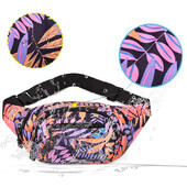 HOT Ženske torbe oko struka s otisnutim listovima velikog kapaciteta Muška torba za pojas Ženska modna ležerna platnena putna torba od banane