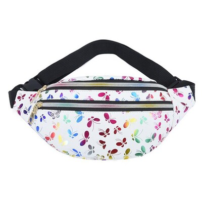 Ženske torbe oko struka s otisnutim listovima velikog kapaciteta Muška torba za pojas Ženska modna ležerna platnena putna banana torba