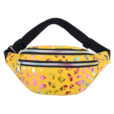 Ženske torbe oko struka s otisnutim listovima velikog kapaciteta Muška torba za pojas Ženska modna ležerna platnena putna banana torba