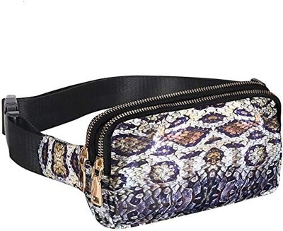 Buylor Дамски чанти за колан Модни пакети за кръста Двойна торбичка Дизайнерска чанта за бедрата Рамо Ракета Водоустойчива чанта за през рамо за телефон