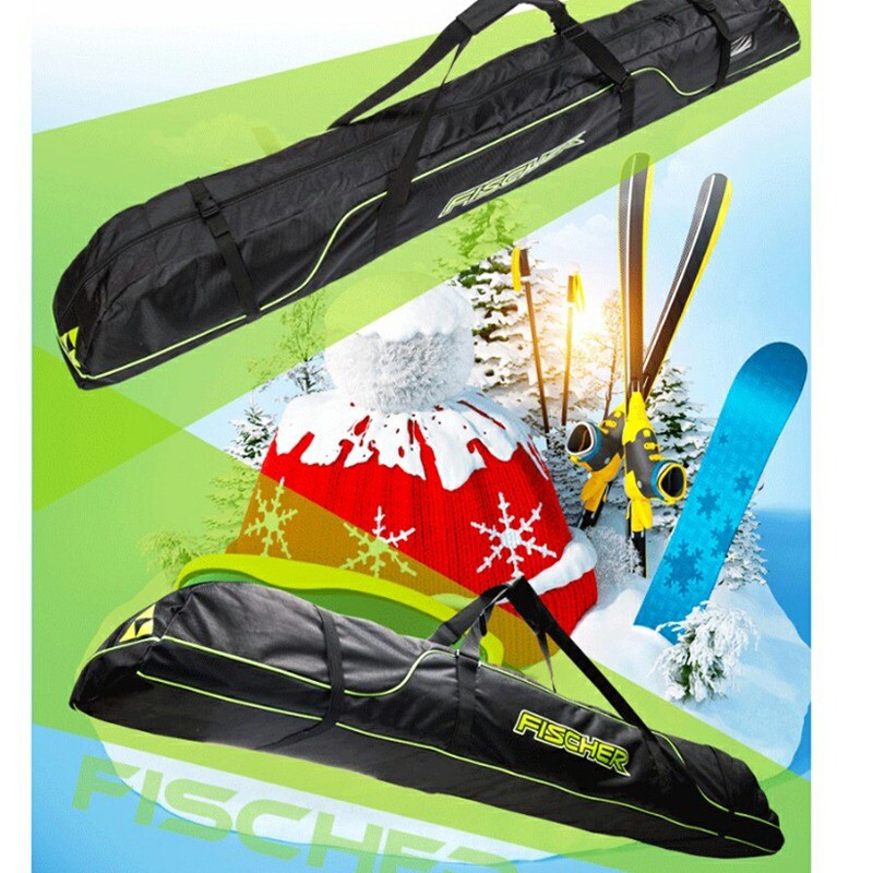 Зимен комплект ски щеки Ски преносима чанта за носене през рамо за двойно каране на ски сноуборд Водоустойчив калъф Оксфорд 165 см 175 см