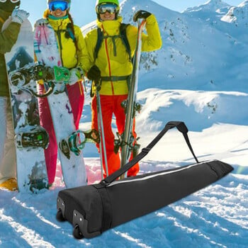 Τσάντα Ski Board Τσάντα αποθήκευσης Snowboarding με ρόδες Μεγάλης χωρητικότητας Oxford Πανί Αθλητικά Αξεσουάρ για Εξωτερικό Sking 194 x 32cm