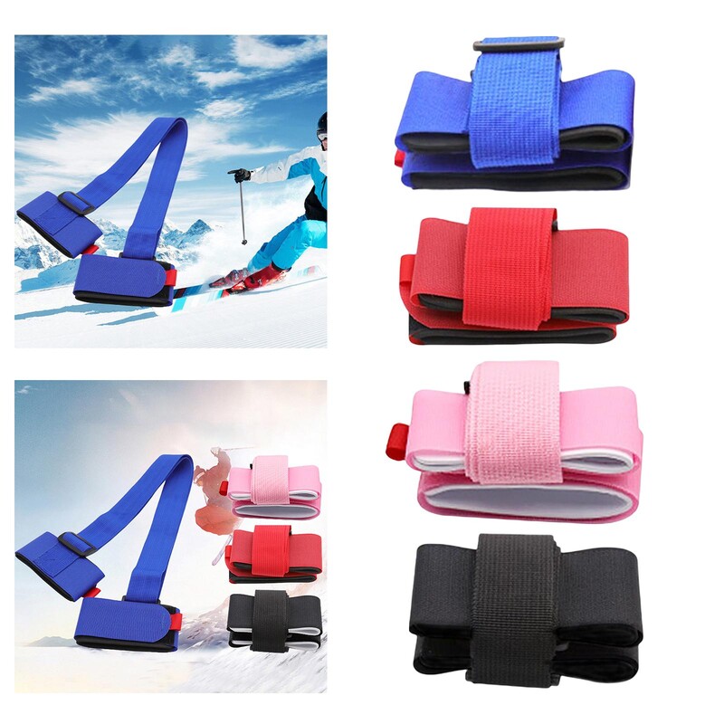 Nailoniniai slidinėjimo krepšiai Reguliuojamas slidinėjimo lazdas pečių Rankų laikiklis blakstienų rankenos dirželiai Porterio kablio kilpa, apsauganti slidinėjimo snieglentę
