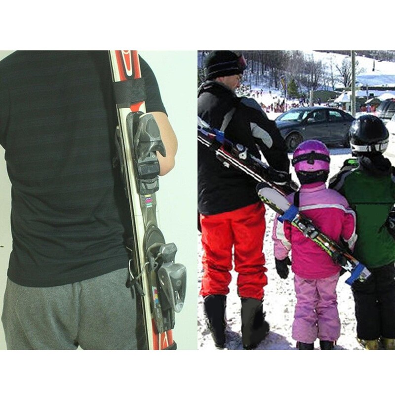 Nailoniniai slidinėjimo krepšiai Reguliuojamas slidinėjimo lazdas pečių Rankų laikiklis blakstienų rankenos dirželiai Porterio kablio kilpa, apsauganti slidinėjimo snieglentę
