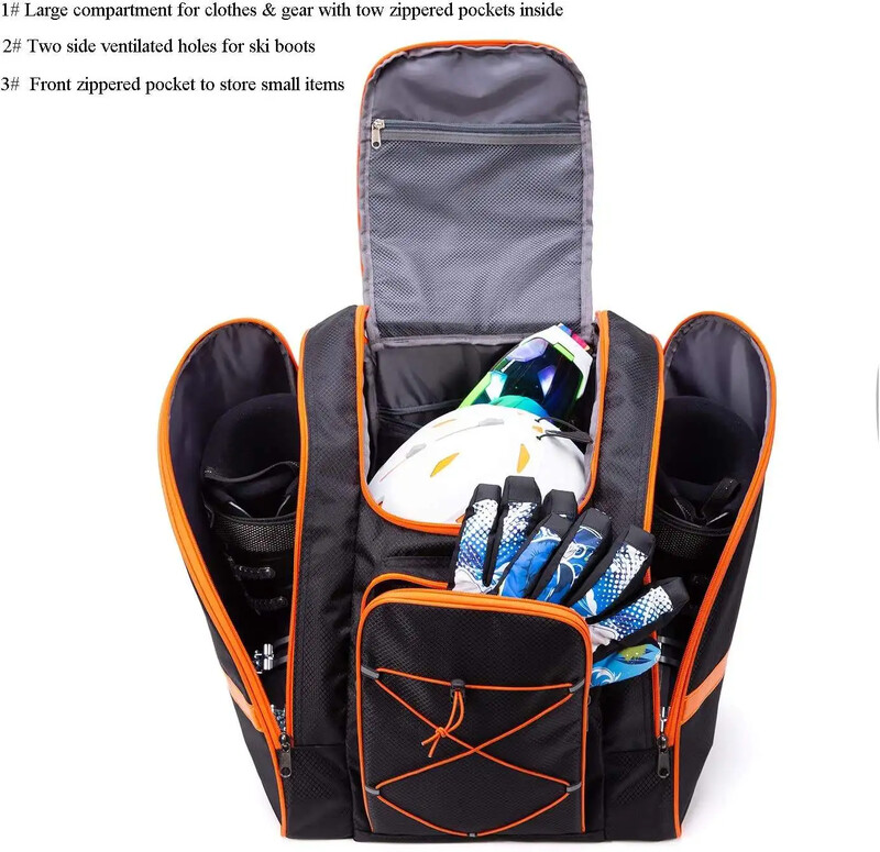 Custom Logo Slidinėjimo batų krepšiai Kelionių kuprinė Poliesteris Profesionalūs slidinėjimo aksesuarai Laikymas Krepšys Neperšlampamas sportinis šalmo krepšys