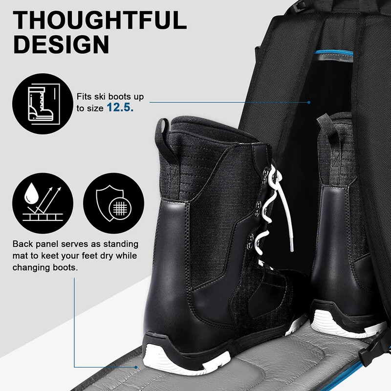 Slidžių kuprinė Didelės talpos saugojimo krepšys Neperšlampamas lauko sporto reikmenys akiniams Striukė Slidės Snieglenčių priedai Pirštinės