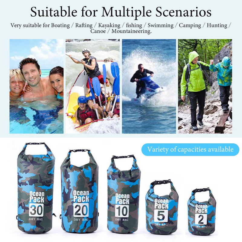 2/5/10/20/30L Ronilačka torba Vodootporna kamuflažna torba za plivanje Torba za rafting na plaži Vožnja čamcem na otvorenom Vožnja kajakom Putna torba Suha torba