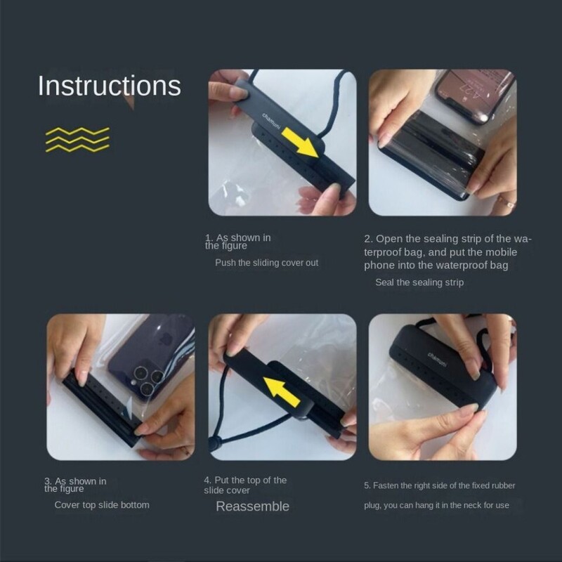 Нов водоустойчив капак с голям капацитет, висококачествен сензорен екран, мобилен телефон, водоустойчива чанта, прозрачна IPX8 чанта за плуване