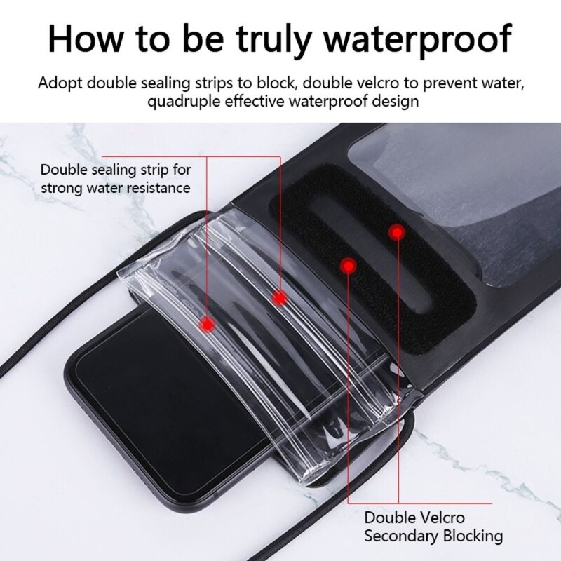 Univerzalna vodootporna torbica za telefon Torba za telefon Jednobojna ronilačka torba Zaštitna torbica za mobitel Prozirna s remenom Ha