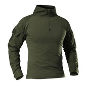 Мъжка тактическа тениска Камуфлаж с дълъг ръкав и цип Assault Frog Climbing Outdoor Shirt Туристическа униформа Club Prom Shirt Cool