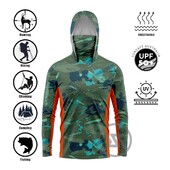 RT Mask Hoodies Ризи, подходящи за риболов, лов, катерене, къмпинг, туризъм, слънцезащита на открито, дишащо облекло #3