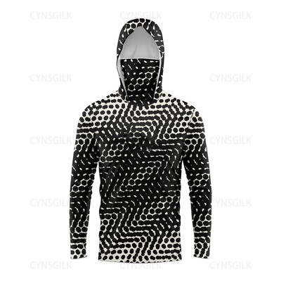 Мъжка качулка Риболовна риза с дълъг ръкав Риболовно облекло Риболовна тениска UV защита Риболовна риза Риболовно облекло