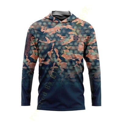 HotSale RIGHTTRACK Мъжки качулки Риболовно облекло UPF50+ UV камуфлаж Лов Катерене Къмпинг Туризъм Дишащо облекло за открито