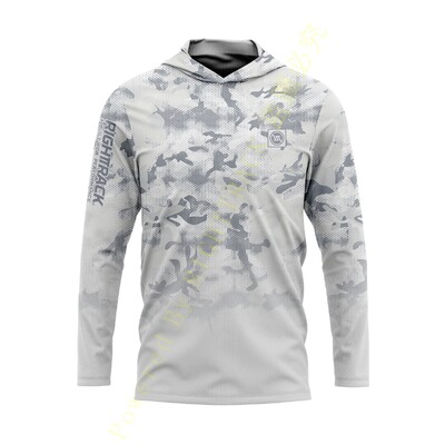 HotSale RIGHTTRACK Мъжки качулки Риболовно облекло UPF50+ UV камуфлаж Лов Катерене Къмпинг Туризъм Дишащо облекло за открито