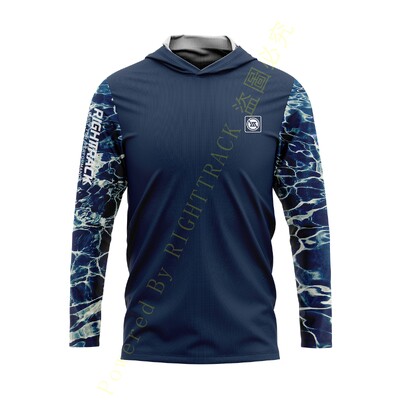 HotSale RIGHTTRACK Мъжки качулки Риболовно облекло UPF50+ UV камуфлаж Лов Катерене Къмпинг Туризъм Дишащо облекло за открито