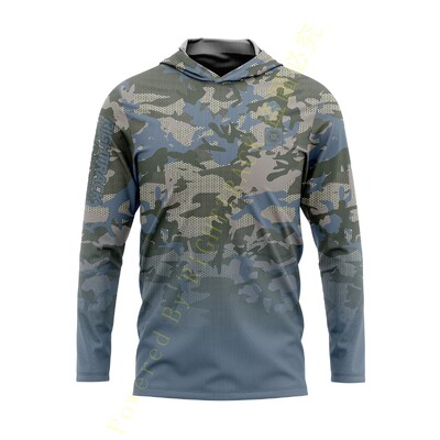 HotSale RIGHTTRACK Мъжки качулки Риболовно облекло UPF50+ UV камуфлаж Лов Катерене Къмпинг Туризъм Дишащо облекло за открито