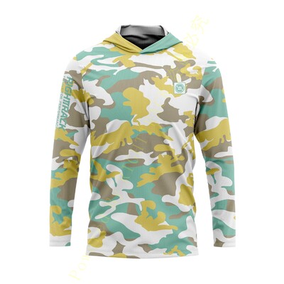 HotSale RIGHTTRACK Мъжки качулки Риболовно облекло UPF50+ UV камуфлаж Лов Катерене Къмпинг Туризъм Дишащо облекло за открито