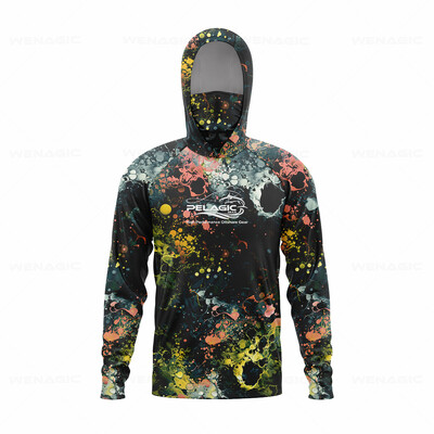 pelagic ear Мъжка качулка Риболовна риза с дълъг ръкав Риболовно облекло Риболовна тениска UV защита Риболовна риза Риболовно облекло