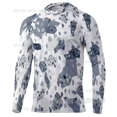 Комплект за риболов Качулки с дълги ръкави Летни риболовни ризи UPF 50+ Риба Майо Горнища Облекло Плажно оборудване Яхта Морска фланелка Качулка за бягане