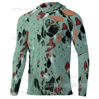 Комплект за риболов Качулки с дълги ръкави Летни риболовни ризи UPF 50+ Риба Майо Горнища Облекло Плажно оборудване Яхта Морска фланелка Качулка за бягане