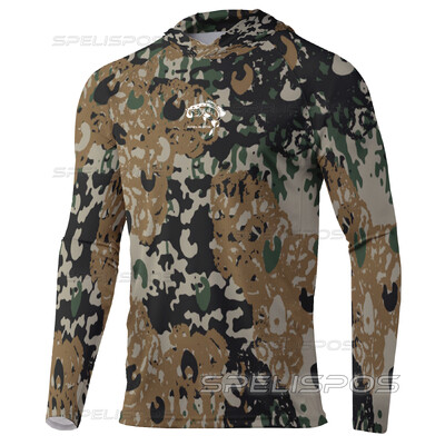 Комплект за риболов Качулки с дълги ръкави Летни риболовни ризи UPF 50+ Риба Майо Горнища Облекло Плажно оборудване Яхта Морска фланелка Качулка за бягане