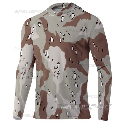 Комплект за риболов Качулки с дълги ръкави Летни риболовни ризи UPF 50+ Риба Майо Горнища Облекло Плажно оборудване Яхта Морска фланелка Качулка за бягане