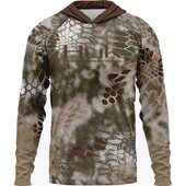 Мъжки Риболовни Ризи Облекло HUK Тениска с дълъг ръкав UPF 50 Качулка Слънцезащита Uv Дишащо Риболовно облекло Яке