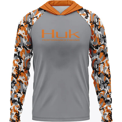 Мъжки Риболовни Ризи Облекло HUK Тениска с дълъг ръкав UPF 50 Качулка Слънцезащита Uv Дишащо Риболовно облекло Яке