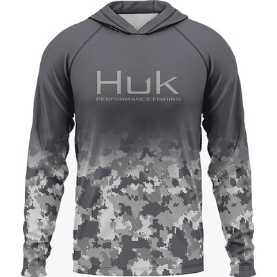 Мъжки Риболовни Ризи Облекло HUK Тениска с дълъг ръкав UPF 50 Качулка Слънцезащита Uv Дишащо Риболовно облекло Яке