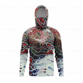 pelaģiskie rīki Vīriešu kapuce makšķerēšanas krekls ar garām piedurknēm Makšķernieku apģērbs makšķerēšanas t krekls UV aizsardzība makšķerēšanas krekls Makšķerēšanas apģērbs