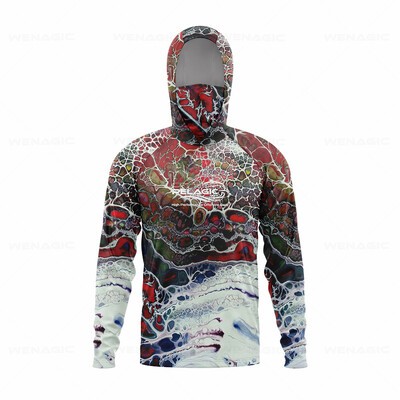 pelaģiskie rīki Vīriešu kapuce makšķerēšanas krekls ar garām piedurknēm Makšķernieku apģērbs makšķerēšanas t krekls UV aizsardzība makšķerēšanas krekls Makšķerēšanas apģērbs