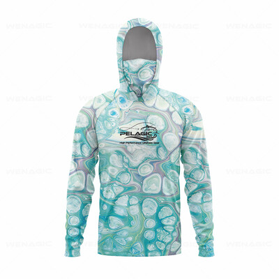 pelaģiskie rīki Vīriešu kapuce makšķerēšanas krekls ar garām piedurknēm Makšķernieku apģērbs makšķerēšanas t krekls UV aizsardzība makšķerēšanas krekls Makšķerēšanas apģērbs