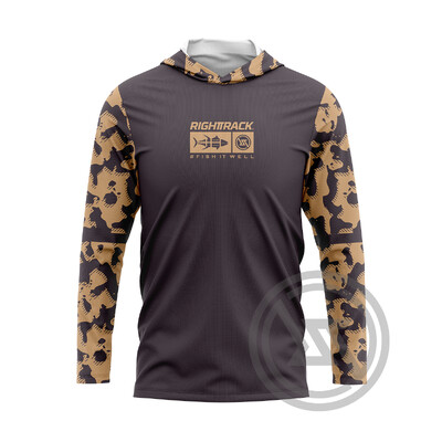 Нови мъжки качулки RIGHTTRACK Риболовно облекло UPF50+ UV камуфлаж Лов Катерене Къмпинг Туризъм Мрежесто облекло на открито