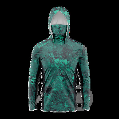 RIGHTTRACK Мъжки суичъри с маска Риболовно облекло UPF50+ UV камуфлаж Лов Катерене Къмпинг Туризъм Дишащо облекло за риболов