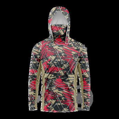 RIGHTTRACK Мъжки суичъри с маска Риболовно облекло UPF50+ UV камуфлаж Лов Катерене Къмпинг Туризъм Дишащо облекло за риболов