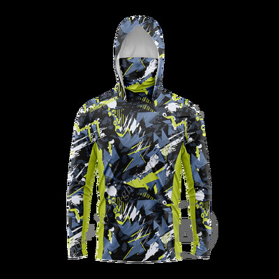 RIGHTTRACK Мъжки суичъри с маска Риболовно облекло UPF50+ UV камуфлаж Лов Катерене Къмпинг Туризъм Дишащо облекло за риболов