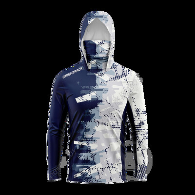 RIGHTTRACK Мъжки суичъри с маска Риболовно облекло UPF50+ UV камуфлаж Лов Катерене Къмпинг Туризъм Дишащо облекло за риболов