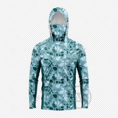 RIGHTTRACK Мъжки суичъри с маска Риболовно облекло UPF50+ UV камуфлаж Лов Катерене Къмпинг Туризъм Дишащо облекло за риболов