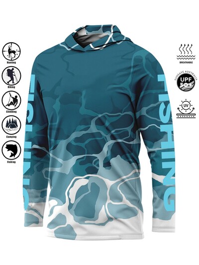 2024 Ribička majica s kapuljačom, UPF 50+ UV zaštita Brzo sušeće majice Prozračne majice za ribolov na otvorenom koje upijaju vlagu