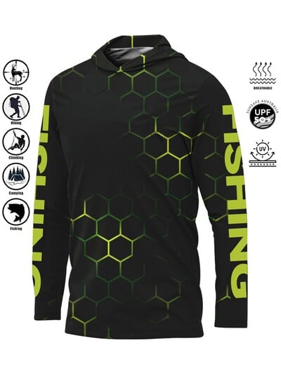 2024 Ribička majica s kapuljačom, UPF 50+ UV zaštita Brzo sušeće majice Prozračne majice za ribolov na otvorenom koje upijaju vlagu