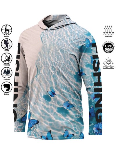 2024 Ribička majica s kapuljačom, UPF 50+ UV zaštita Brzo sušeće majice Prozračne majice za ribolov na otvorenom koje upijaju vlagu