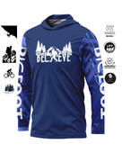 Дрехи за джогинг BIGFOOT с качулка и дълги ръкави UV защита Мъжки спортове на открито Отвеждане на влагата Спортно облекло Ежедневно колоездене Джогинг